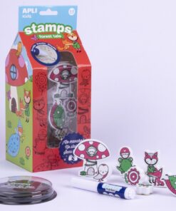 edukaciniai zaislai. Lavinamieji zaislai. Apli Kids . Kūrybinis nutrinamų antspaudų rinkinys „Magic Forest Kids“