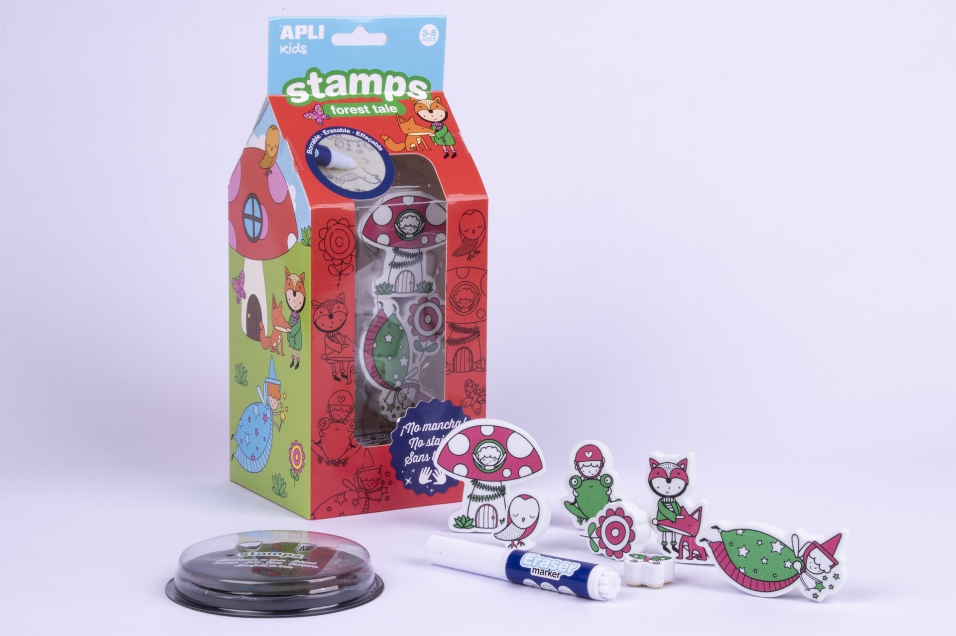 Kūrybinis nutrinamų antspaudų rinkinys „Magic Forest Kids“ - Apli Kids 3 edukaciniai zaislai. Lavinamieji zaislai. Apli Kids . Kūrybinis nutrinamų antspaudų rinkinys „Magic Forest Kids“