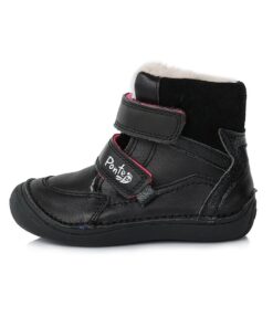 Ponte20 Juodi batai su dirbtinio kailio pamušalu 24-29 d. DA07-3-128C. Batai vaikams. Tvirtas užkulnis