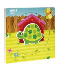 edukaciniai zaislai. Lavinamieji zaislai. Apli Kids . Sluoksniuota dėlionė „Vėžliukas“