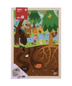 edukaciniai zaislai. Lavinamieji zaislai. Apli Kids . Medinė dėlionė „Miškas” (28 dalys)