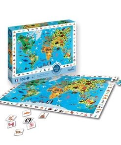 edukaciniai zaislai. Lavinamieji zaislai. SentoSphere . 100 detalių pastabumo dėlionė Pasaulio gyvūnai