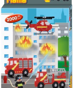 edukaciniai zaislai. Lavinamieji zaislai. HAMA . HAMA MIDI karoliukai dėžutėje „Ugniagesiai“