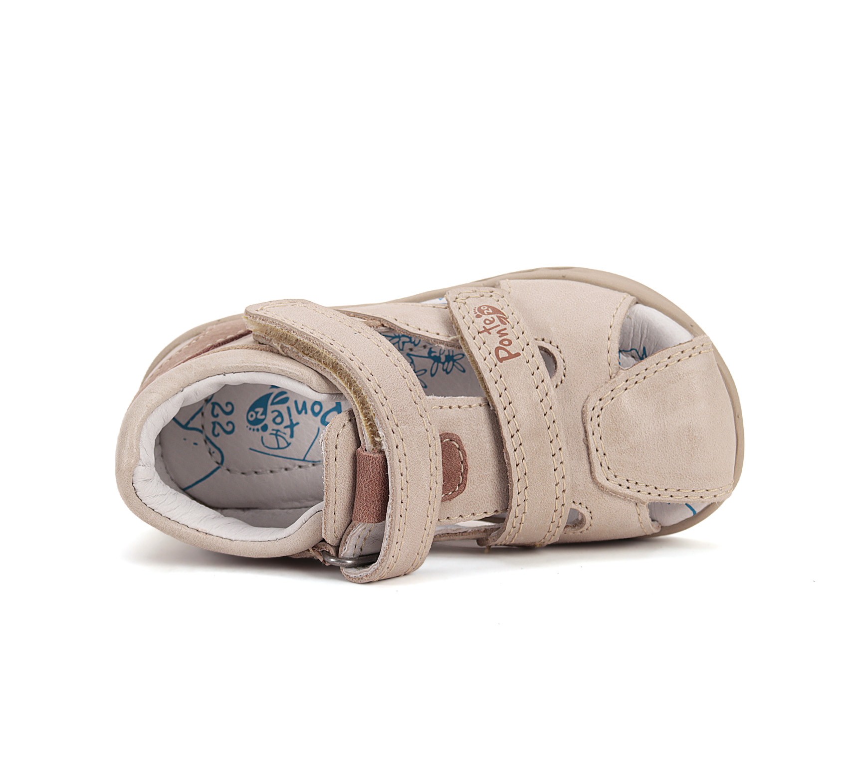 Ponte20 Kreminės basutės 28-33 d. DA05-5-1422L. Batai vaikams. Tvirtas užkulnis