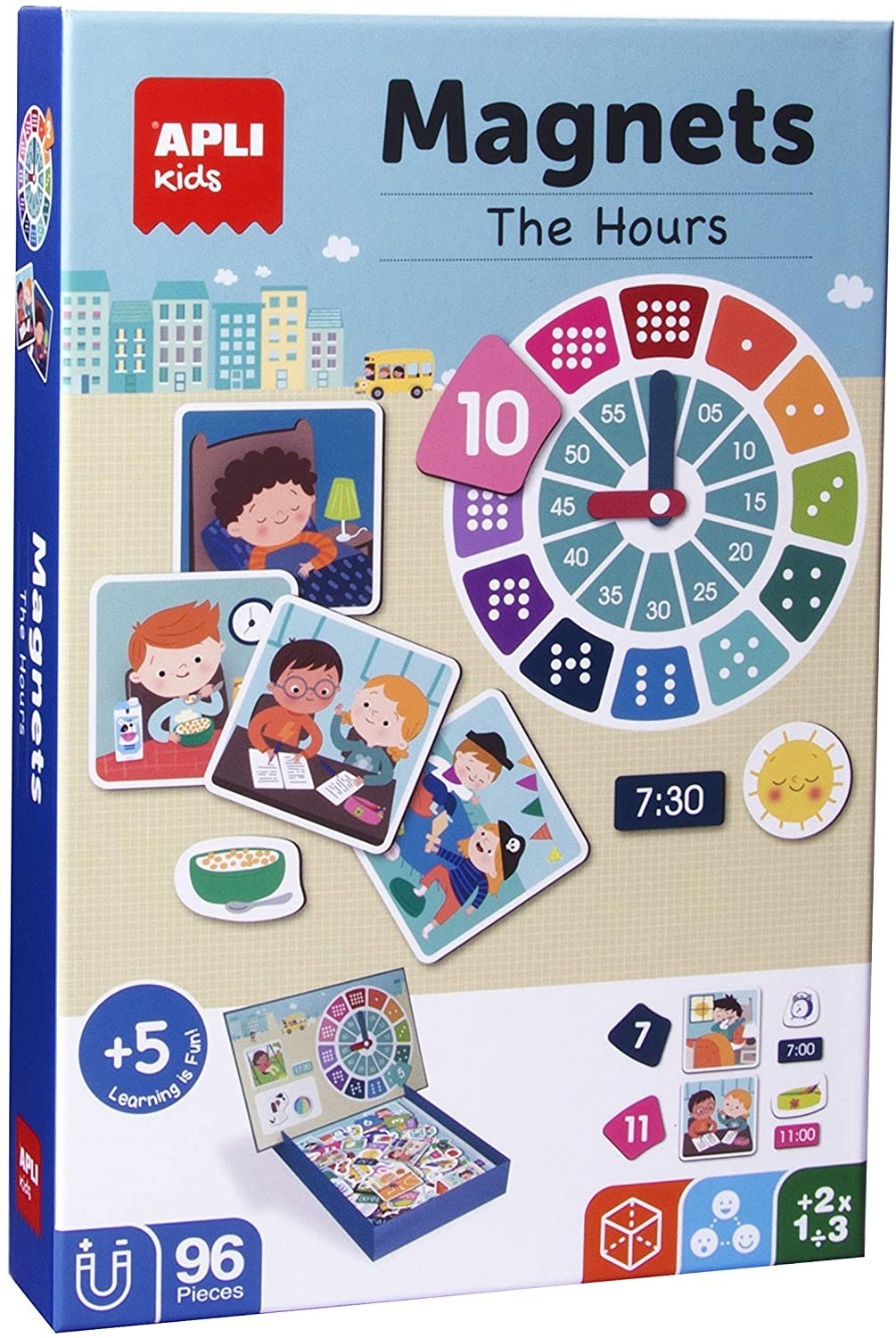 Magnetinis žaidimas-dėlionė „Valandos” - Apli Kids 3 edukaciniai zaislai. Lavinamieji zaislai. Apli Kids . Magnetinis žaidimas-dėlionė „Valandos”