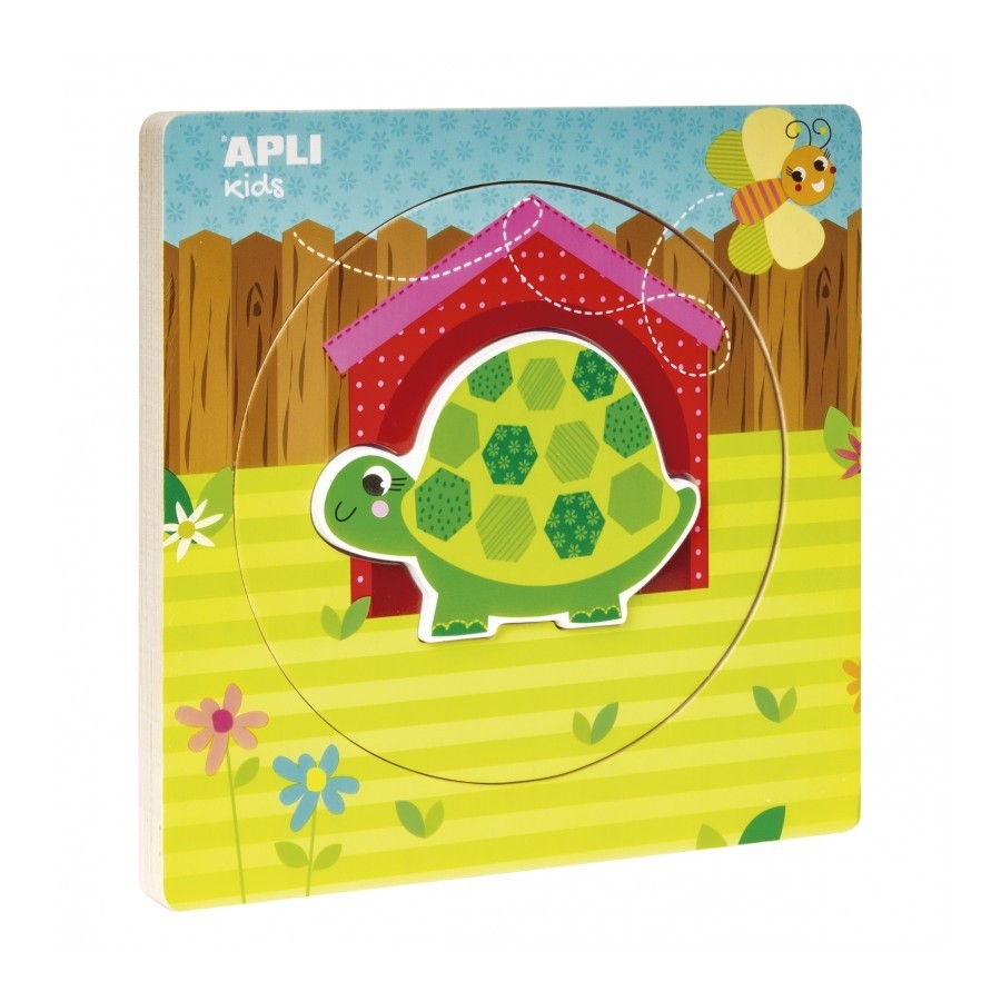 Sluoksniuota dėlionė „Vėžliukas“ - Apli Kids 3 edukaciniai zaislai. Lavinamieji zaislai. Apli Kids . Sluoksniuota dėlionė „Vėžliukas“