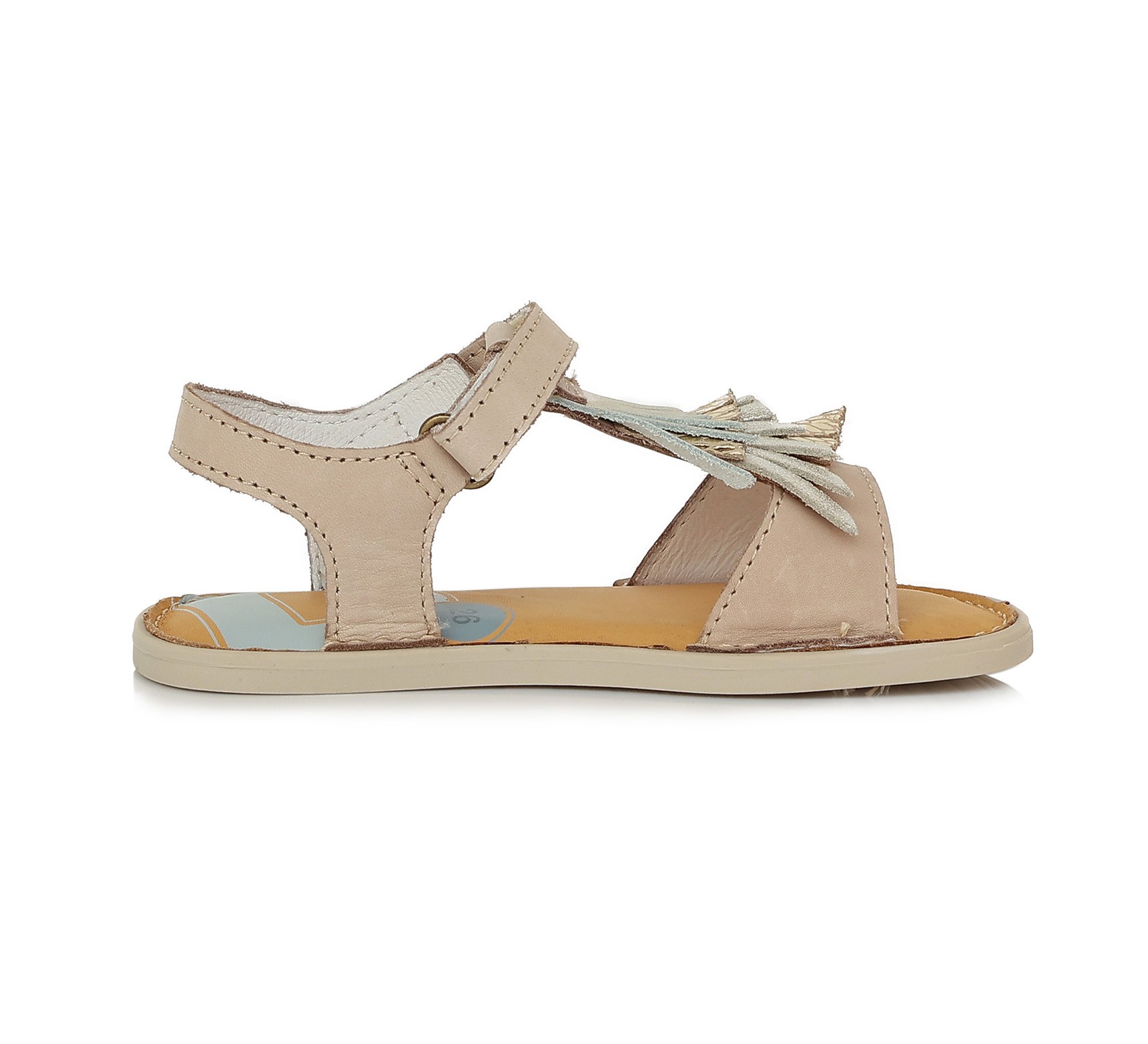 batukai vaikams D.D.Step (Vengrija) Kreminės barefoot basutės 26-31 d. G076-323M