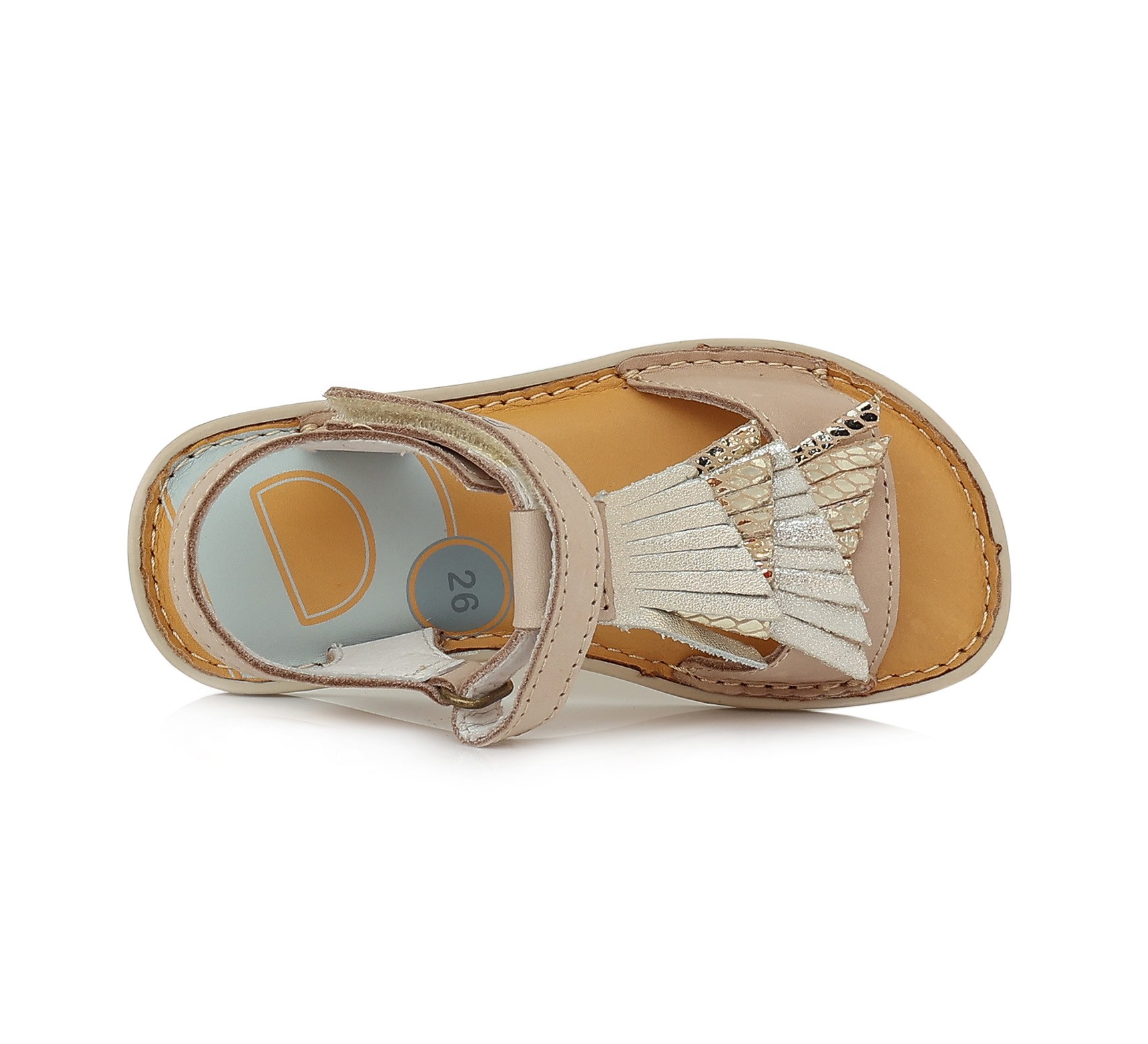 batukai vaikams D.D.Step (Vengrija) Kreminės barefoot basutės 26-31 d. G076-323M