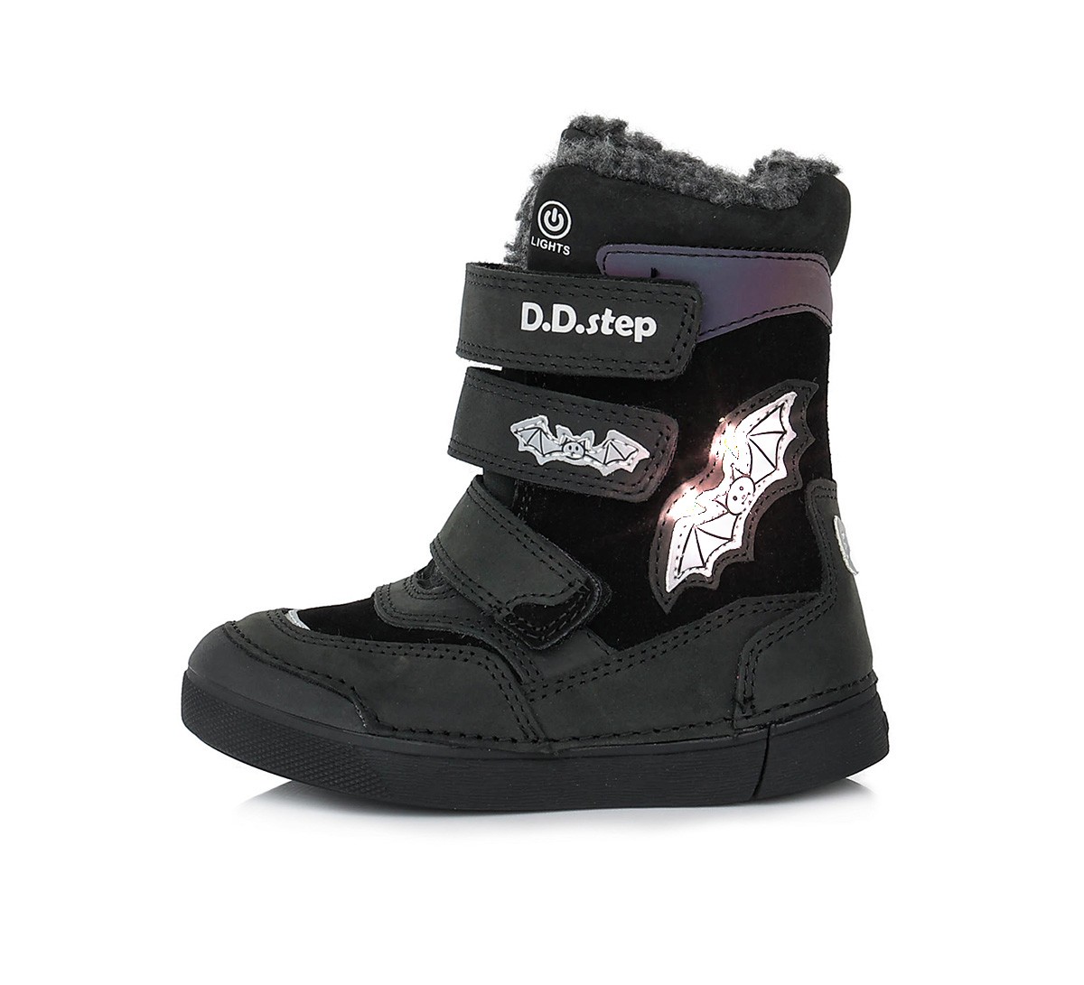 batukai vaikams D.D.Step (Vengrija) LED Batai su dirbtinio kailio pamušalu 25-30 d. W068-346M