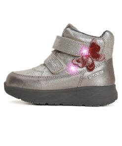 batukai vaikams D.D.Step (Vengrija)  LED sidabriniai vandeniui atsparūs batai 22-27 d. P083-42591A