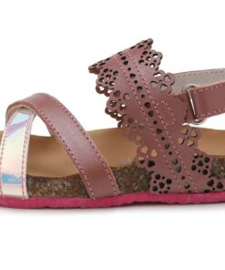 batukai vaikams D.D.Step (Vengrija)  Rožinės atviru užkulniu basutės kamštiniu padu 25-30 d. AC051705AM