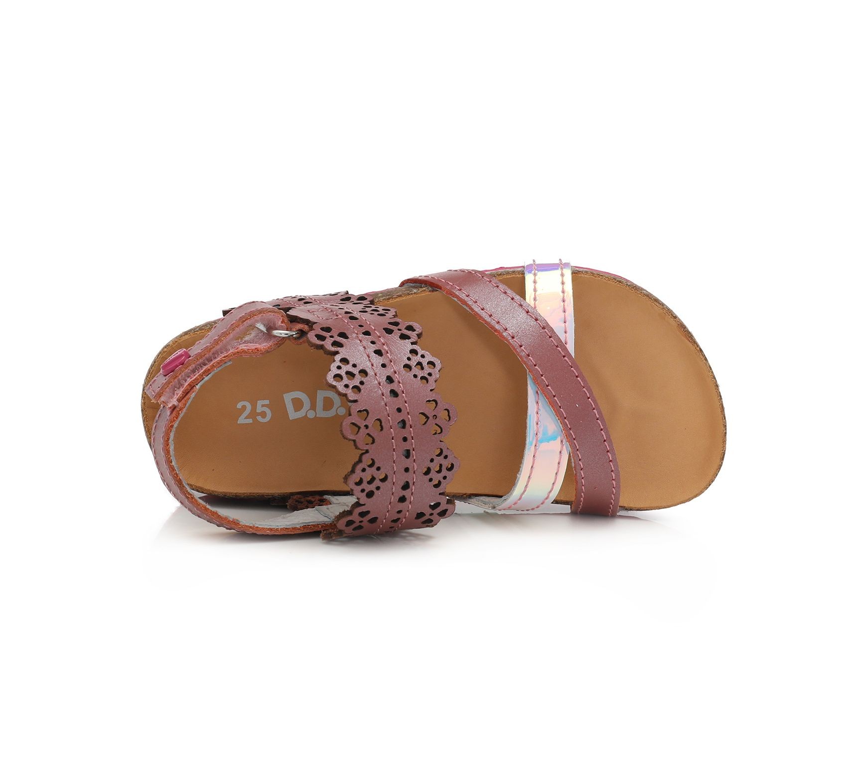 batukai vaikams D.D.Step (Vengrija) Rožinės atviru užkulniu basutės kamštiniu padu 25-30 d. AC051705AM