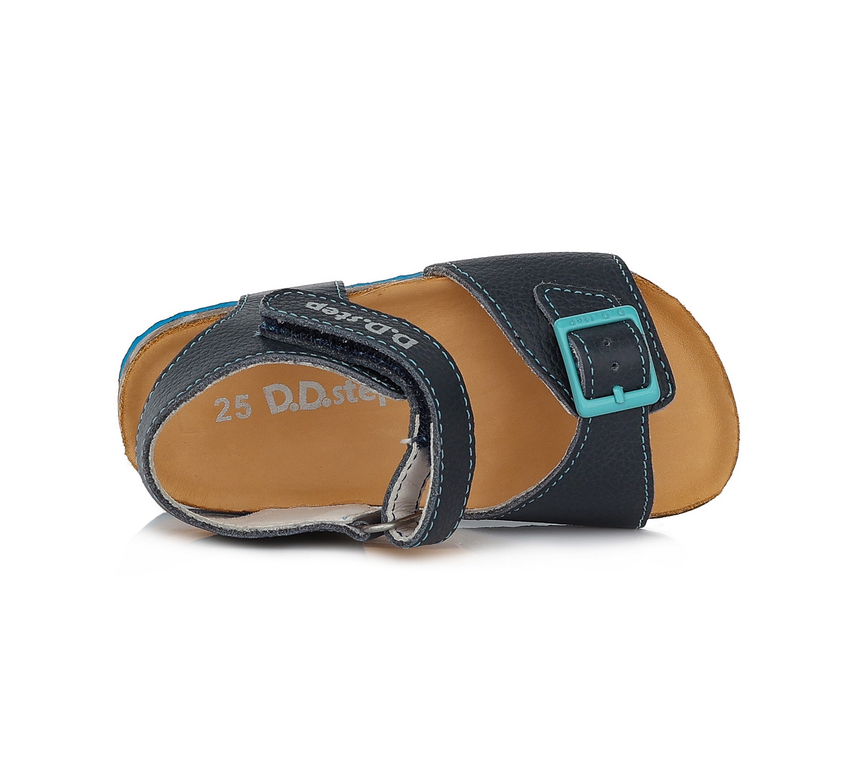 batukai vaikams D.D.Step (Vengrija) Tamsiai mėlynos atviru užkulniu basutės kamštiniu padu 31-36 d. AC051821L