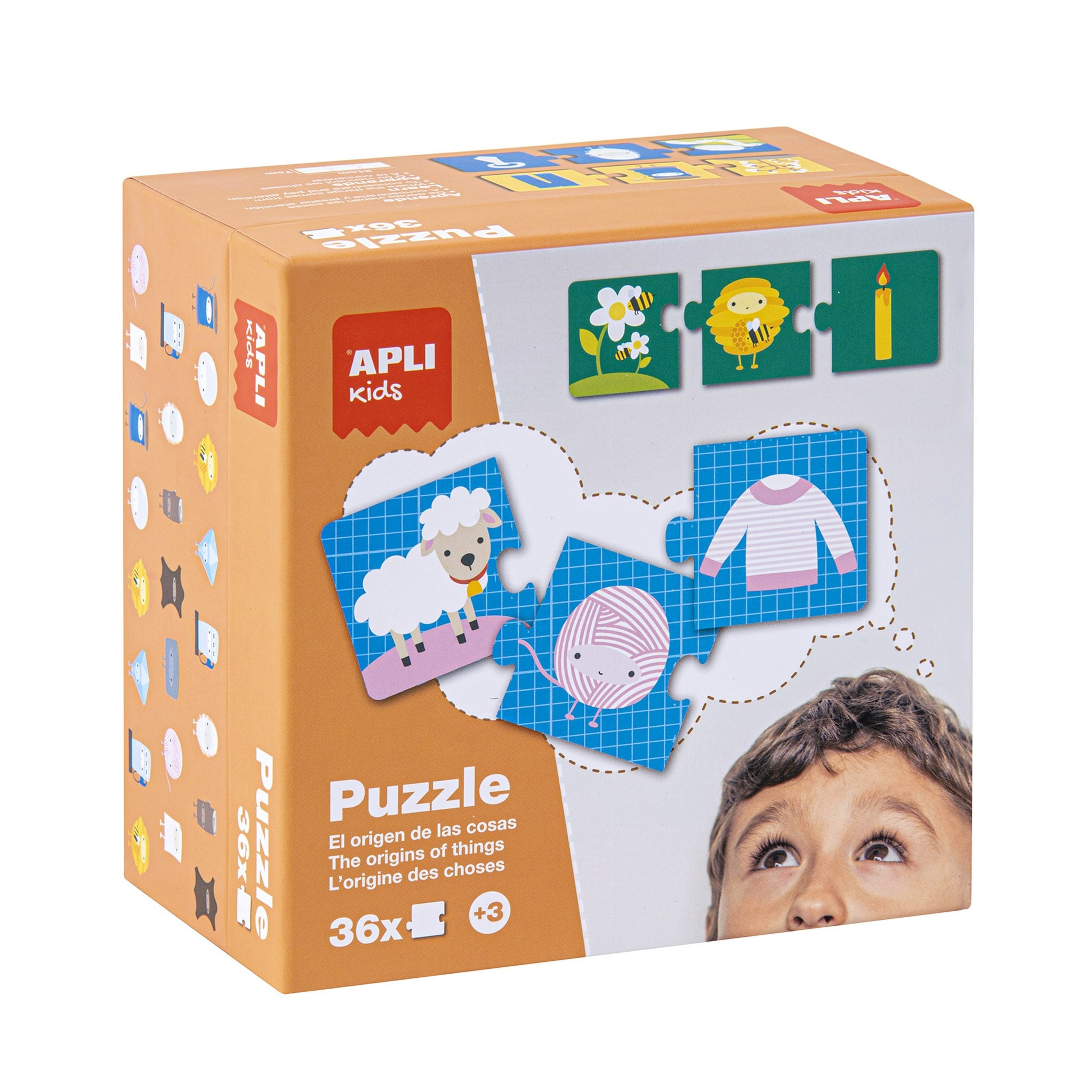 edukaciniai zaislai. Lavinamieji zaislai. Apli Kids . Apli Kids dėlionė „Daiktų kilmė”