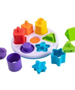 edukaciniai zaislai. Lavinamieji zaislai. FatBrainToys . Formų ir spalvų rūšiavimo žaidimas PLUGZY