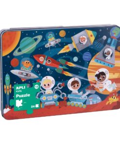 edukaciniai zaislai. Lavinamieji zaislai. Apli Kids . Apli Kids dėlionė metalinėje dėžutėje KOSMOSAS