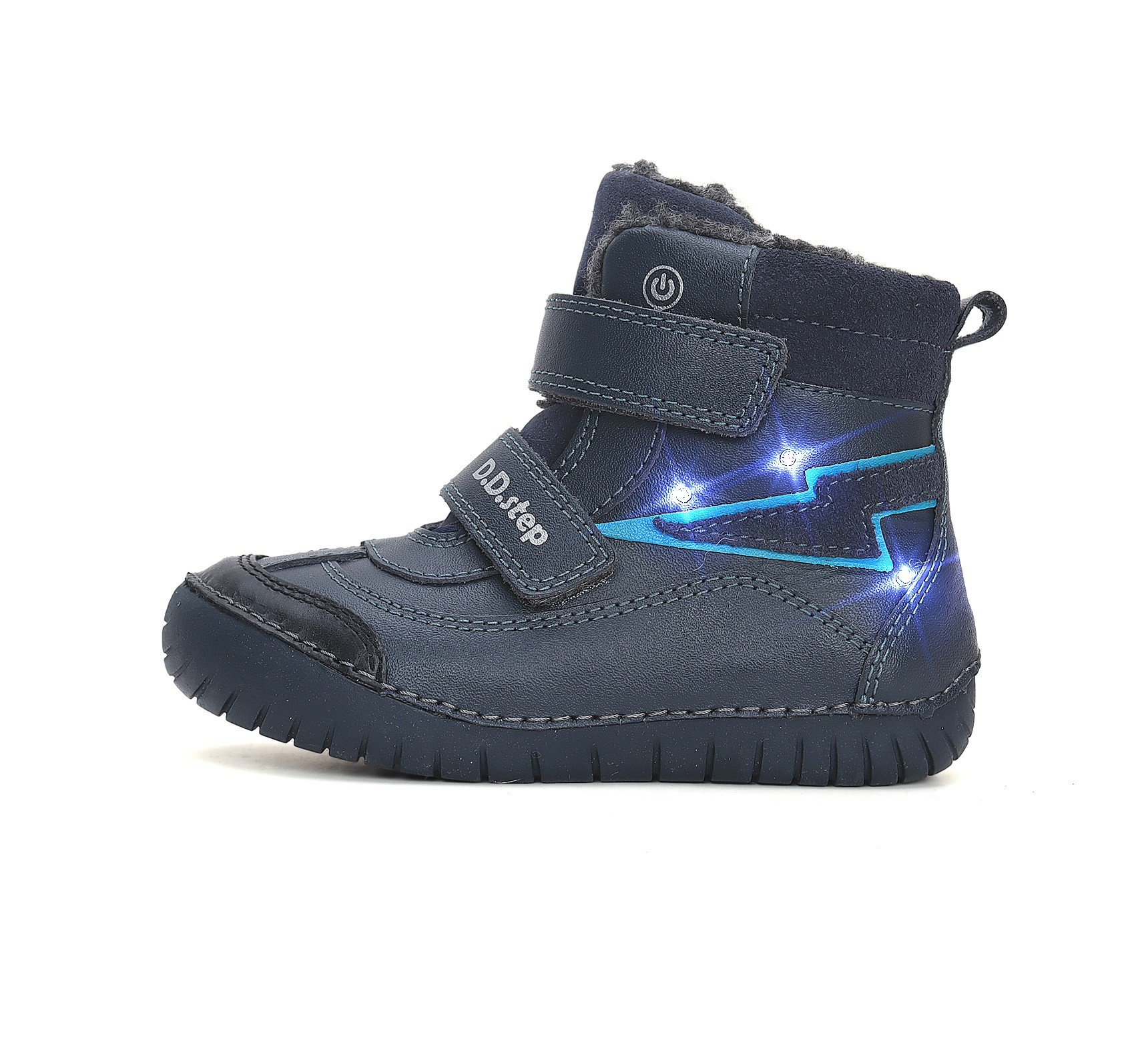 LED Batai su dirbtinio kailio pamušalu 25-30 d. W050-42707M. D.D.Step (Vengrija). Batai vaikams 4 batukai vaikams D.D.Step (Vengrija) LED Batai su dirbtinio kailio pamušalu 25-30 d. W050-42707M