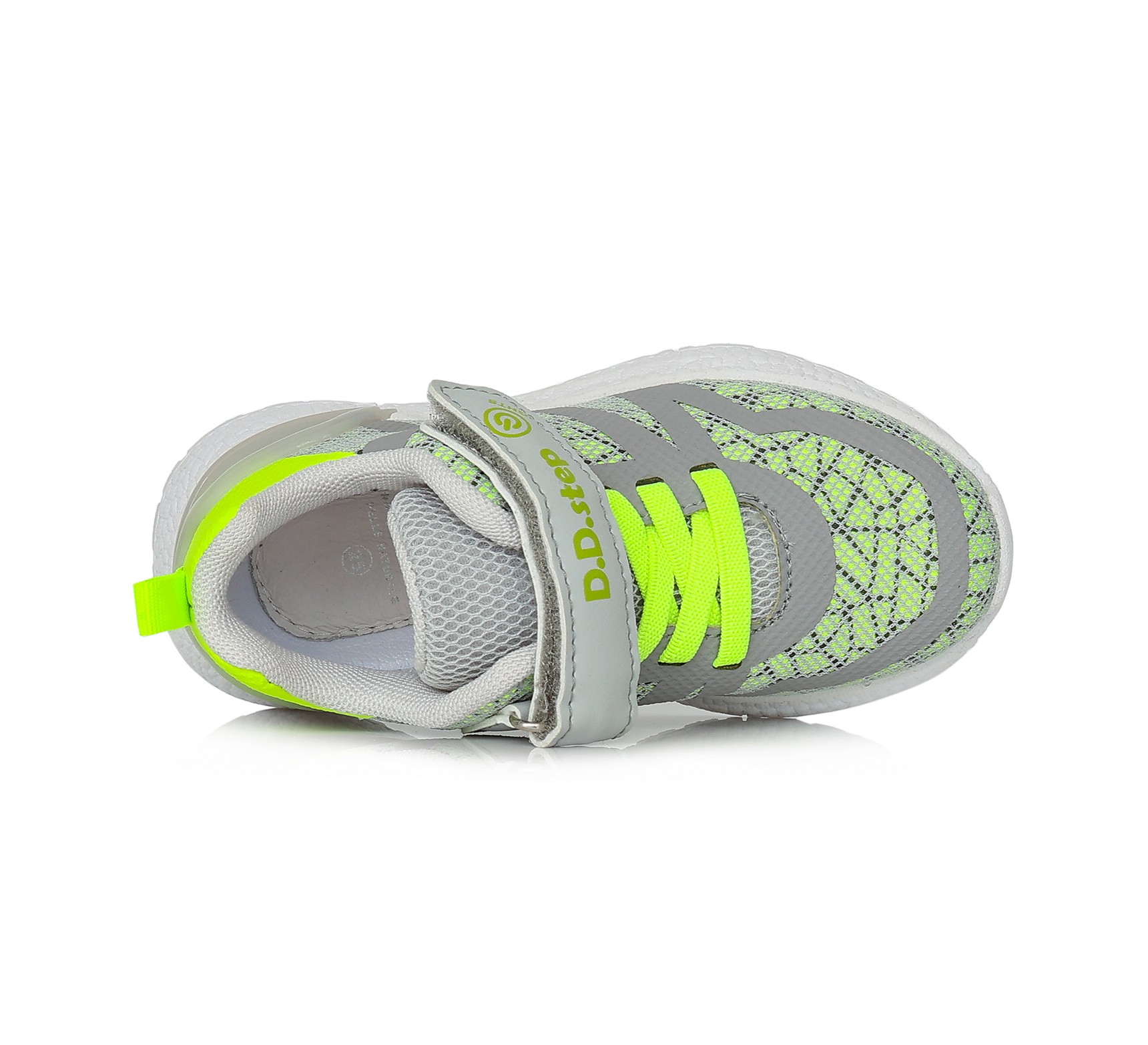 batukai vaikams D.D.Step (Vengrija) Pilki sportiniai LED batai 24-29 d. F61528M