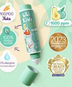 Lili Kiwi ekologiška dantų pasta vaikams su fluoru (1000 ppm), nuo ėduonies, obuolių ir kriaušių skonio