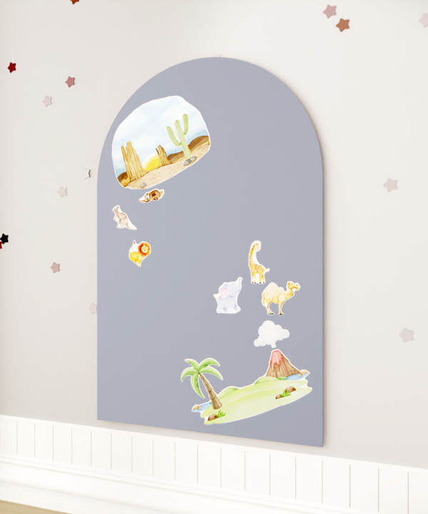 SKILSAS priklijuojama magnetinė lenta „Arka“, pilka, 95 × 76 cm