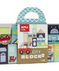 edukaciniai zaislai. Lavinamieji zaislai. Apli Kids . APLI Medinės kaladėlės „Miestas“