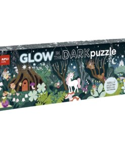 edukaciniai zaislai. Lavinamieji zaislai. Apli Kids . Tamsoje šviečianti dėlionė – Magiškas miškas