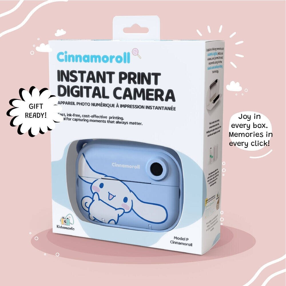 Kiimento vaikiškas fotoaparatas „Cinnamoroll“ (su nuotraukų spausdinimu, Modelis P) 4 Kiimento vaikiškas fotoaparatas „Cinnamoroll“ (su nuotraukų spausdinimu, Modelis P) - Image 2