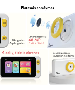 Alternative view of KINGTOP Išmanus vaikiškas fotoaparatas su dirbtiniu intelektu (rožinis)