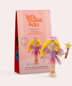 „Let’s Make & Do“ kūrybinis rinkinys vaikams – medinė lėlytė „Sukurk savo fėją“