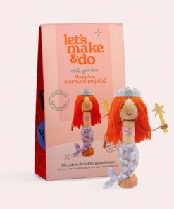 „Let’s Make & Do“ kūrybinis rinkinys vaikams – medinė lėlytė „Sukurk savo undinėlę“