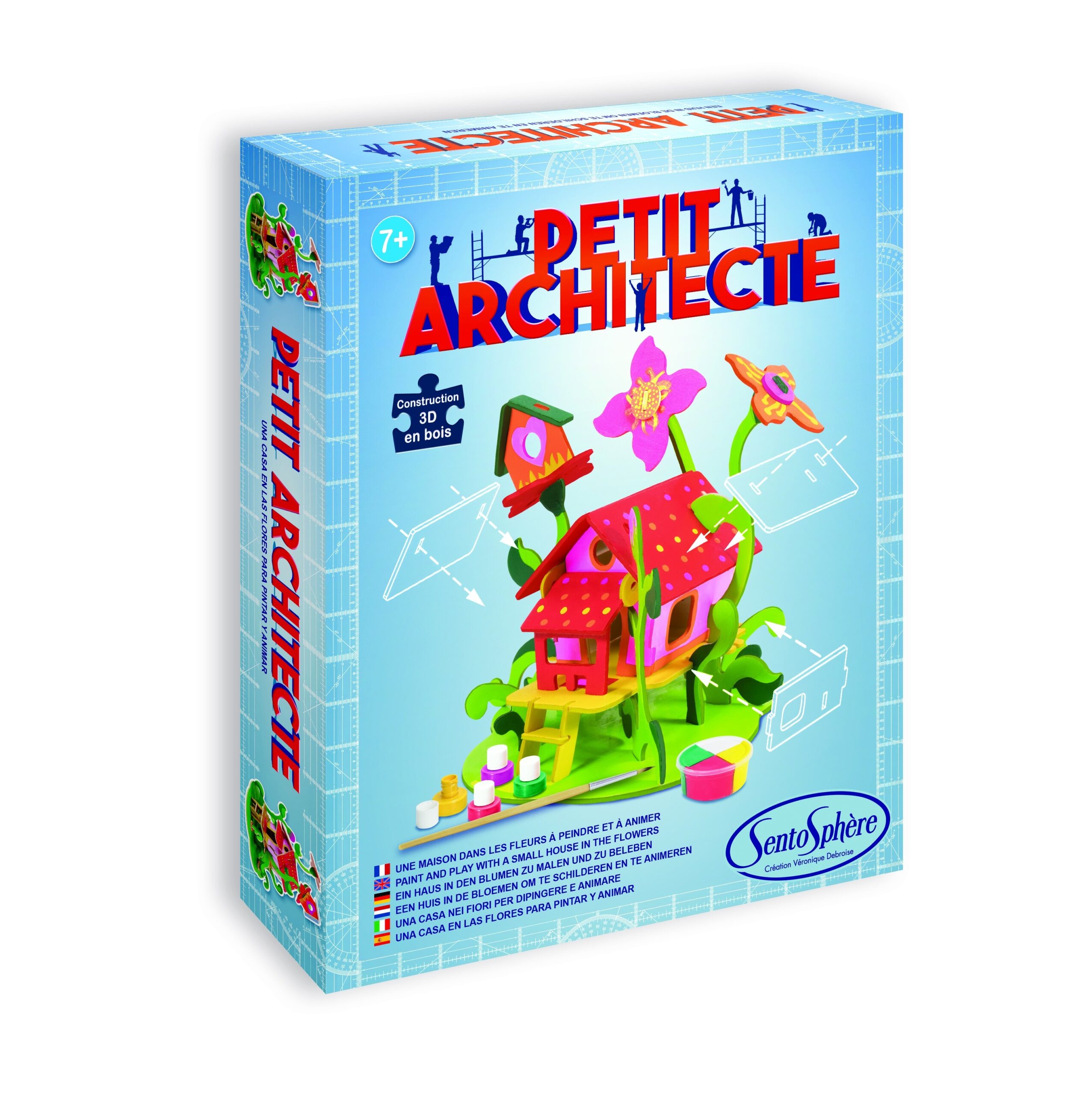 edukaciniai zaislai. Lavinamieji zaislai. SentoSphere . Kūrybinis rinkinys PETIT ARCHITECTE Namas gėlėse