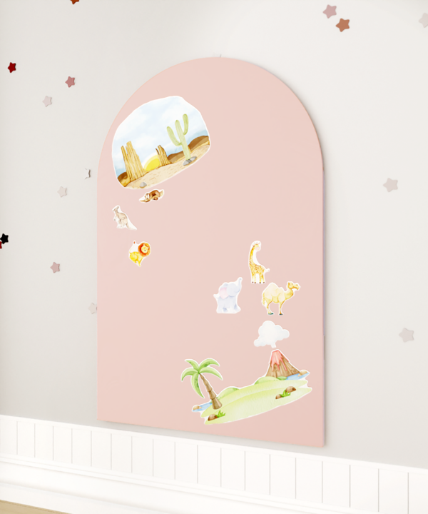SKILSAS priklijuojama magnetinė lenta „Arka“, švelniai rožinė, 95 × 76 cm