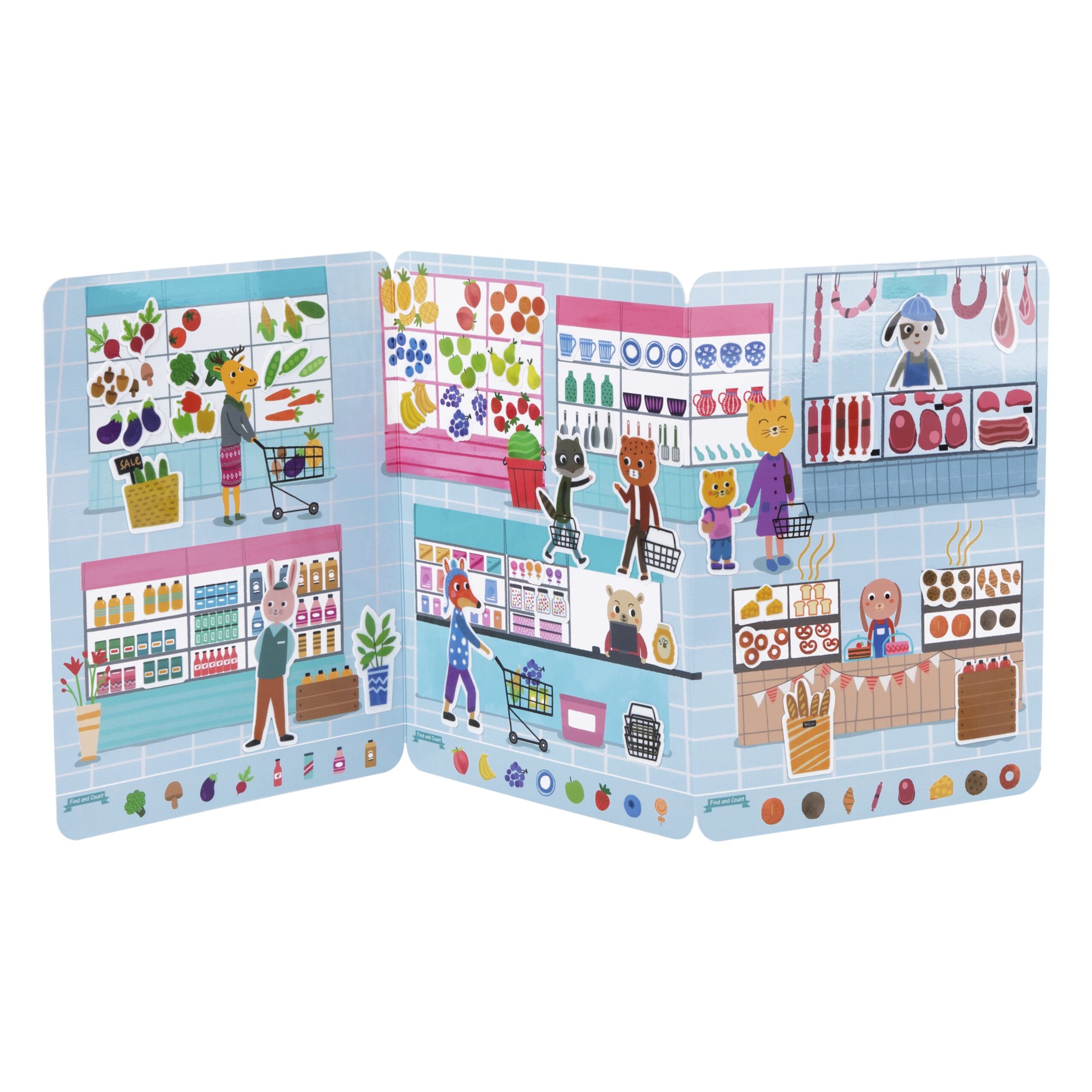 Tookyland daugkartinio naudojimo silikoninių lipdukų knyga „Gyvūnų turgus“ (LT308) 5 Tookyland daugkartinio naudojimo silikoninių lipdukų knyga „Gyvūnų turgus“ (LT308) - Image 3