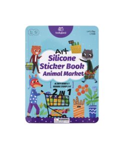 Tookyland daugkartinio naudojimo silikoninių lipdukų knyga „Gyvūnų turgus“ (LT308)