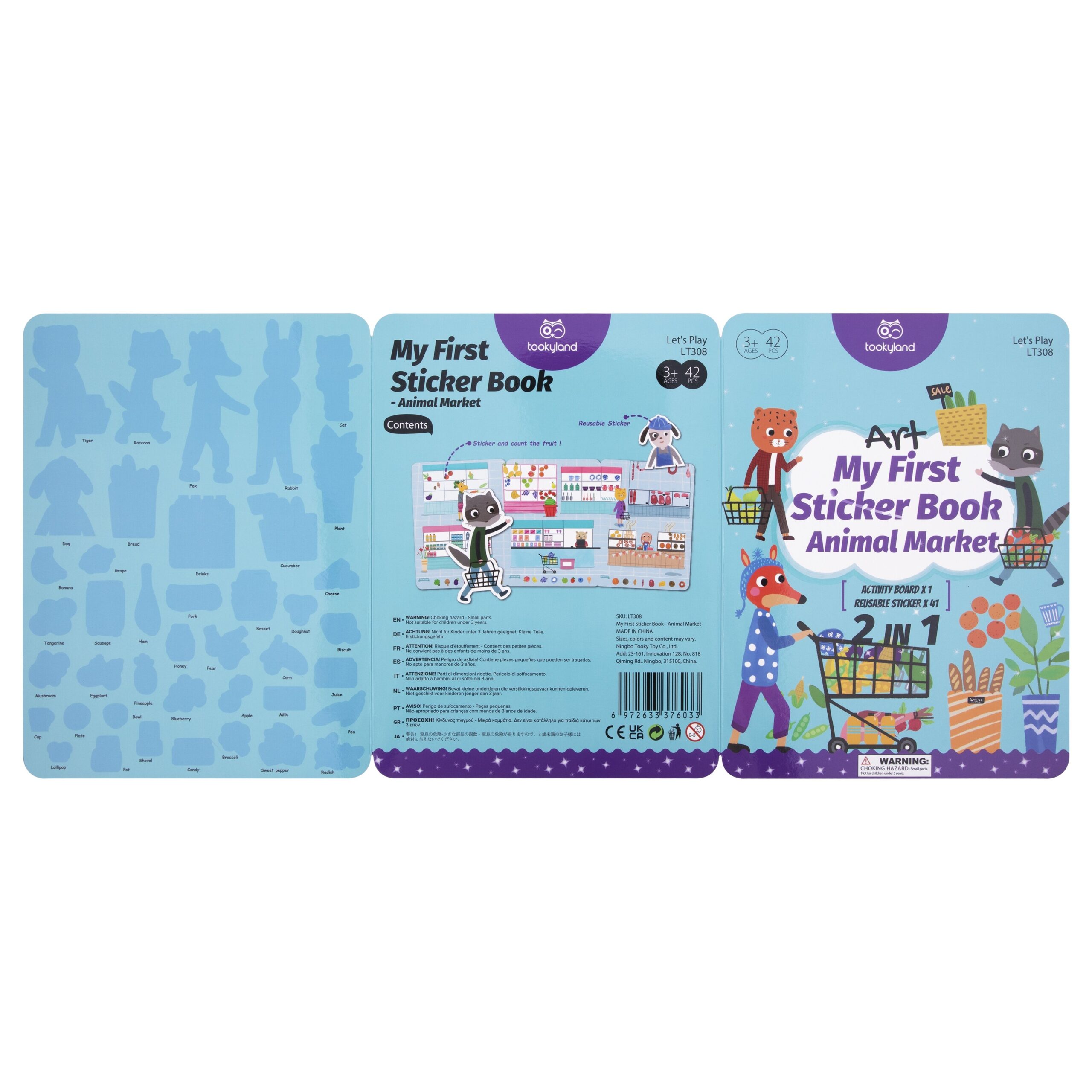 Tookyland daugkartinio naudojimo silikoninių lipdukų knyga „Gyvūnų turgus“ (LT308) 8 Tookyland daugkartinio naudojimo silikoninių lipdukų knyga „Gyvūnų turgus“ (LT308) - Image 6