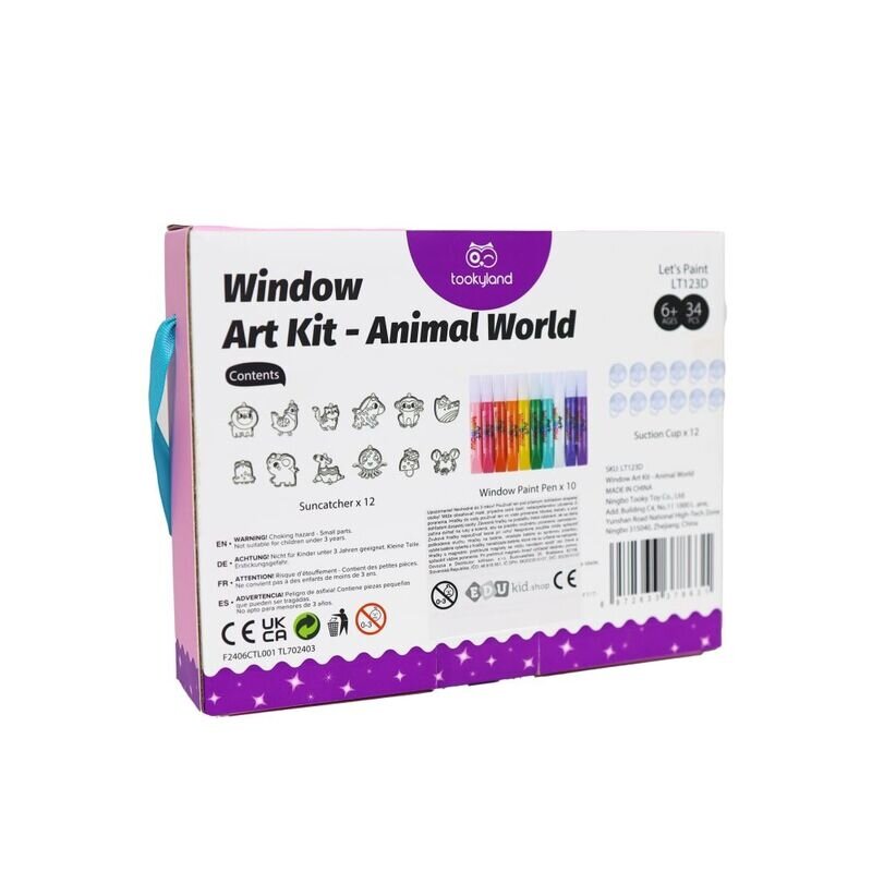 Tookyland langų piešimo rinkinys „Gyvūnų pasaulis“ (LT123D) 4 Tookyland langų piešimo rinkinys „Gyvūnų pasaulis“ (LT123D) - Image 2