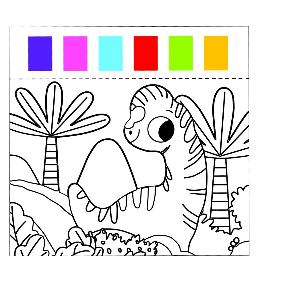 Tookyland spalvinimo knygelė su akvarele ir teptuku „Dinozaurai“ (LT206) 6 Tookyland spalvinimo knygelė su akvarele ir teptuku „Dinozaurai“ (LT206) - Image 4
