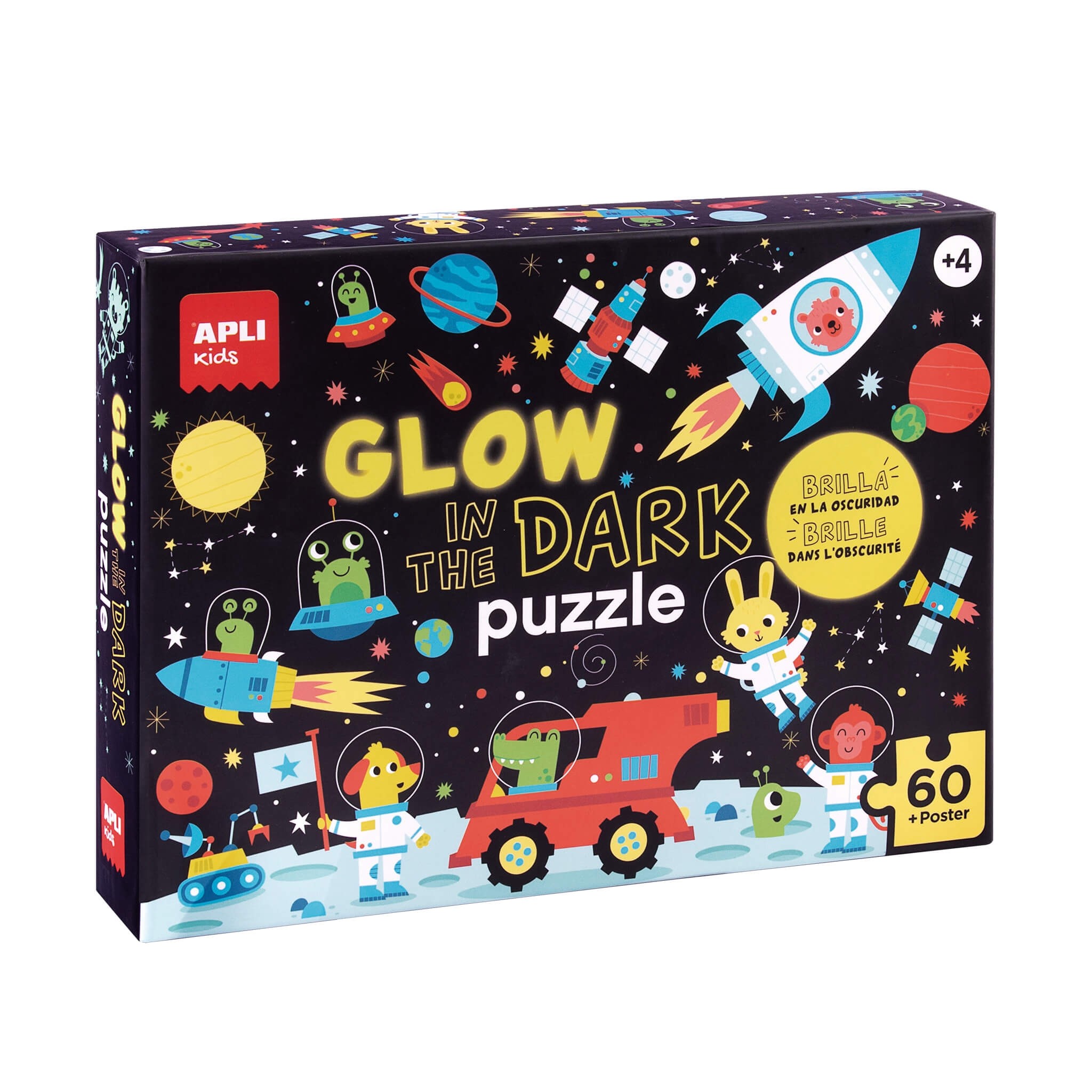 Tamsoje šviečianti dėlionė „Dark Space” - Apli Kids 3 edukaciniai zaislai. Lavinamieji zaislai. Apli Kids . Tamsoje šviečianti dėlionė „Dark Space”