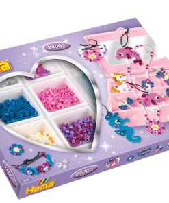 edukaciniai zaislai. Lavinamieji zaislai. HAMA . Hama MIDI karoliukai dėžutėje „Rožiniai kerai“