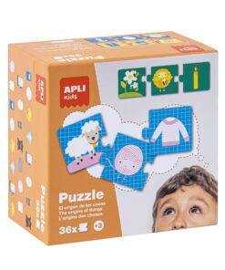 edukaciniai zaislai. Lavinamieji zaislai. Apli Kids . Apli Kids dėlionė „Daiktų kilmė”