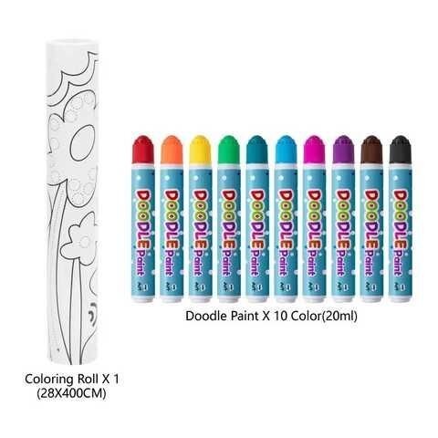 Tookyland kūrybinis piešimo ir spalvinimo rinkinys su 10 išplaunamų taškinių markerių ir 6 m ilgio spalvinimo rulonu (LT410) 4 Tookyland kūrybinis piešimo ir spalvinimo rinkinys su 10 išplaunamų taškinių markerių ir 6 m ilgio spalvinimo rulonu (LT410) - Image 2