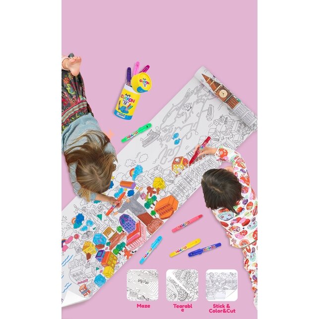 Tookyland kūrybinis piešimo rinkinys su 24 markeriais, 24 išplaunamomis kreidelėmis ir 6 m spalvinimo rulonu (LT302) 7 Tookyland kūrybinis piešimo rinkinys su 24 markeriais, 24 išplaunamomis kreidelėmis ir 6 m spalvinimo rulonu (LT302) - Image 5