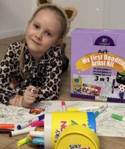 Tookyland kūrybinis piešimo rinkinys su 24 markeriais, 24 išplaunamomis kreidelėmis ir 6 m spalvinimo rulonu (LT302)