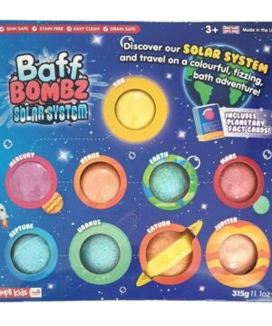 Zimpli vonios bombų rinkinys „Saulės sistema“, 9 vnt. (9 x 35g) 2 zimpli vonios bombu rinkinys saules sistema 9 vnt 9 x 35g 2