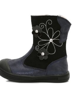Ponte20 Juodi batai su pašiltinimu  22-27 d. DA031344. Batai vaikams. Tvirtas užkulnis