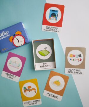 Lavinamųjų kortelių rinkinys „Vaiko dienotvarkė“ 1 lavinamuju korteliu rinkinys vaiko dienotvarke 11 1