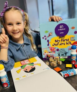 Alternative view of Tookyland kūrybinis išplaunamų 6 taškinių markerių rinkinys su 2 spalvinimo knygelėmis ir 12 medinių antspaudų (LT299)