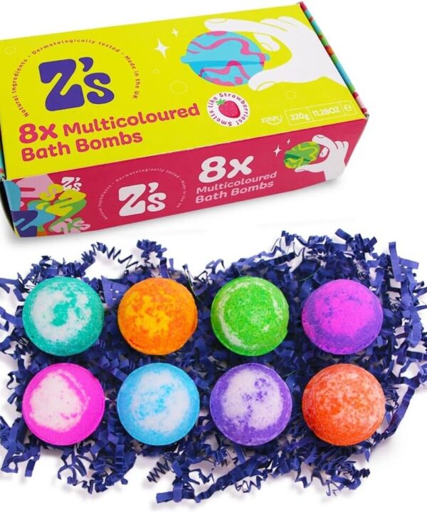 Zimpli Bath Bombs dovanų rinkinys – 8 rankų darbo vonios burbulai