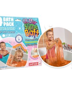 Zimpli Kids Slime Baff Orange & Aqua Glitter 300 g – spalvingas slime vonios žaidimas vaikams, 4 pakuotės