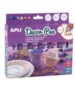 edukaciniai zaislai. Lavinamieji zaislai. Apli Kids . APLI 3D efektą suteikiantys metalizuoti markeriai „Decorpen“ (6 vnt.)